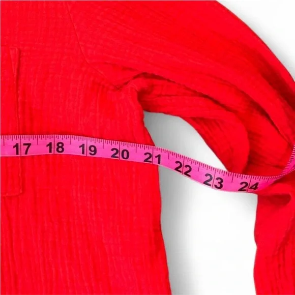 J. Crew Red Button-Up Shirt - Picture 4 of 7